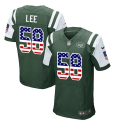 Men's Nike New York Jets #58 Darron Lee Elite Green Home USA Flag Fashion NFL Jersey