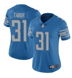 Women Nike Detroit Lions #31 Teez Tabor Blue Team Color Vapor Untouchable Limited Player NFL Jersey