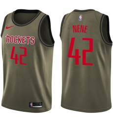 Men's Nike Houston Rockets #42 Nene Swingman Green Salute to Service NBA Jersey