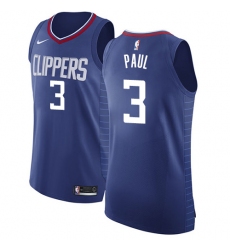 Men's Nike Los Angeles Clippers #3 Chris Paul Authentic Blue Road NBA Jersey - Icon Edition