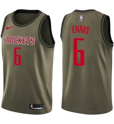 Youth Nike Houston Rockets #6 Tyler Ennis Swingman Green Salute to Service NBA Jersey