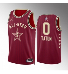 Men's 2024 All-Star #0 Jayson Tatum Crimson Stitched Basketball Jersey