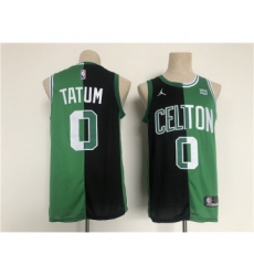 Men's Boston Celtics #0 Jayson Tatum 2022 Green Black Stitched Jersey