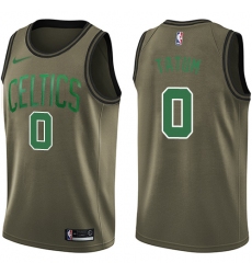 Men's Nike Boston Celtics #0 Jayson Tatum Swingman Green Salute to Service NBA Jersey