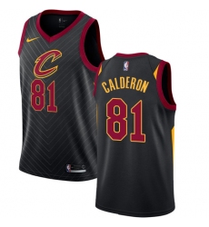 Men's Nike Cleveland Cavaliers #81 Jose Calderon Swingman Black Alternate NBA Jersey Statement Edition