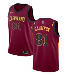 Men's Nike Cleveland Cavaliers #81 Jose Calderon Swingman Maroon Road NBA Jersey - Icon Edition