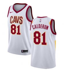 Men's Nike Cleveland Cavaliers #81 Jose Calderon Swingman White Home NBA Jersey - Association Edition