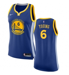 Women's Nike Golden State Warriors #6 Nick Young Authentic Royal Blue Road NBA Jersey - Icon Edition