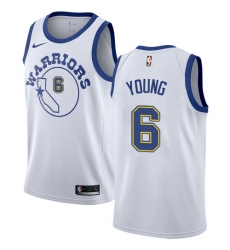 Women's Nike Golden State Warriors #6 Nick Young Swingman White Hardwood Classics NBA Jersey