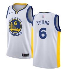 Youth Nike Golden State Warriors #6 Nick Young Authentic White Home NBA Jersey - Association Edition