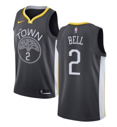 Men's Nike Golden State Warriors #2 Jordan Bell Swingman Black Alternate NBA Jersey - Statement Edition