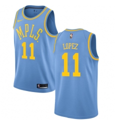 Men's Nike Los Angeles Lakers #11 Brook Lopez Swingman Blue Hardwood Classics NBA Jersey