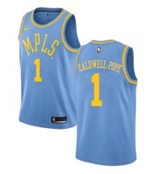 Men's Nike Los Angeles Lakers #1 Kentavious Caldwell-Pope Authentic Blue Hardwood Classics NBA Jersey