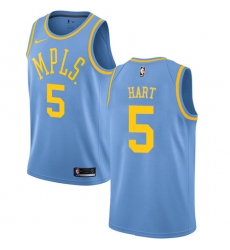 Men's Nike Los Angeles Lakers #5 Josh Hart Authentic Blue Hardwood Classics NBA Jersey