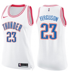 Women's Nike Oklahoma City Thunder #23 Terrance Ferguson Swingman White/Pink Fashion NBA Jersey