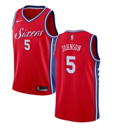 Men's Nike Philadelphia 76ers #5 Amir Johnson Swingman Red Alternate NBA Jersey Statement Edition