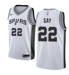 Men's Nike San Antonio Spurs #22 Rudy Gay Authentic White Home NBA Jersey - Association Edition