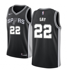 Men's Nike San Antonio Spurs #22 Rudy Gay Swingman Black Road NBA Jersey - Icon Edition