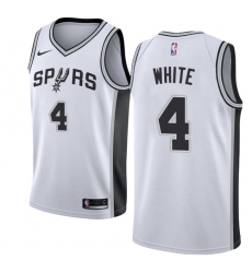 Men's Nike San Antonio Spurs #4 Derrick White Authentic White Home NBA Jersey - Association Edition