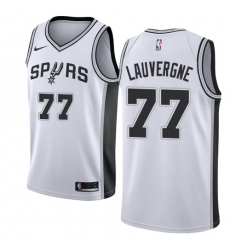 Men's Nike San Antonio Spurs #77 Joffrey Lauvergne Swingman White Home NBA Jersey - Association Edition