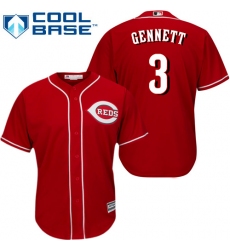 Youth Majestic Cincinnati Reds #3 Scooter Gennett Replica Red Alternate Cool Base MLB Jersey