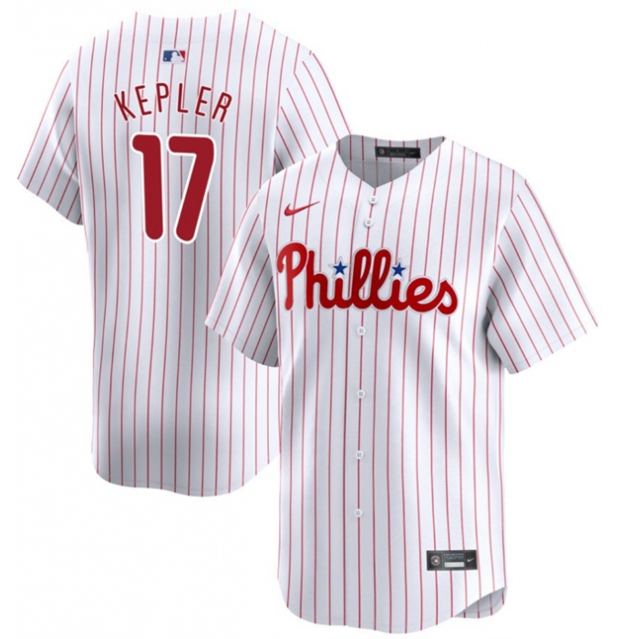 Men's Philadelphia Phillies #17 Max Kepler White 2024 Home Limited Stitched Jersey