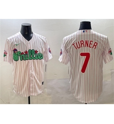 Men's Philadelphia Phillies #7 Trea Turner White Phanatic Cool Base Stitched Jersey