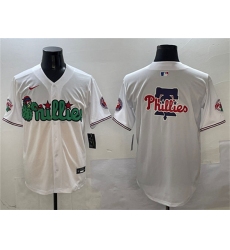 Mens Philadelphia Phillies Team Big Logo White Phanatic Limited Stitched Jersey