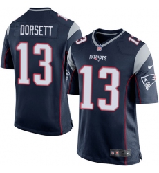 Men's Nike New England Patriots #13 Phillip Dorsett Game Navy Blue Team Color NFL Jersey