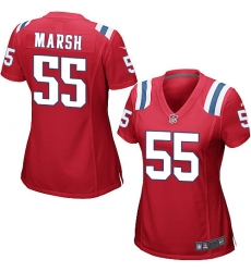 Women's Nike New England Patriots #55 Cassius Marsh Game Red Alternate NFL Jersey
