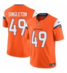 Men's Denver Brocos #49 Alex Singleton Orange 2024 F U S E Stitched Limited NFL Jersey