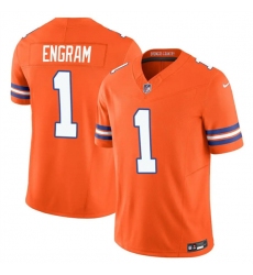 Men's Denver Broncos #1 Evan Engram Orange F.U.S.E. Mile High Collection 1977 Throwback Vapor Limited Football Stitched Jersey