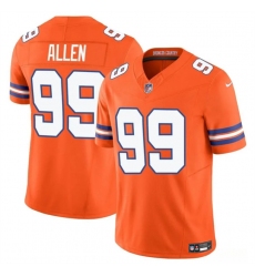 Youth Denver Broncos #99 Zach Allen Orange F.U.S.E. Mile High Collection 1977 Throwback Vapor Limited Football Stitched Jersey