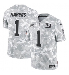 Men's New York Giants #1 Malik Nabers 2024 F.U.S.E Arctic Camo Salute To Service Limited Stitched Football Jersey