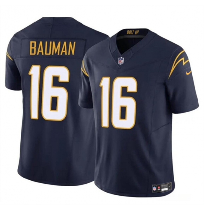Men's Los Angeles Chargers #16 Casey Bauman Navy 2024 F.U.S.E. Vapor Limited Football Stitched Jersey