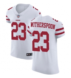 Men's Nike San Francisco 49ers #23 Ahkello Witherspoon White Vapor Untouchable Elite Player NFL Jersey