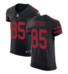 Men's Nike San Francisco 49ers #85 George Kittle Black Alternate Vapor Untouchable Elite Player NFL Jersey