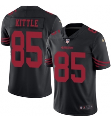 Men's Nike San Francisco 49ers #85 George Kittle Elite Black Rush Vapor Untouchable NFL Jersey