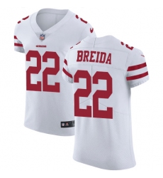 Men's Nike San Francisco 49ers #22 Matt Breida White Vapor Untouchable Elite Player NFL Jersey