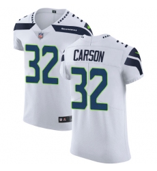 Men's Nike Seattle Seahawks #32 Chris Carson White Vapor Untouchable Elite Player NFL Jersey