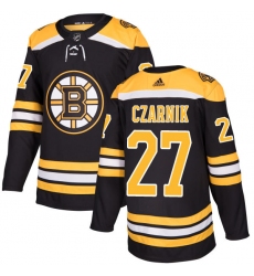 Men's Adidas Boston Bruins #27 Austin Czarnik Authentic Black Home NHL Jersey