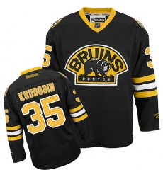Youth Reebok Boston Bruins #35 Anton Khudobin Authentic Black Third NHL Jersey