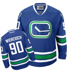 Women's Reebok Vancouver Canucks #90 Patrick Wiercioch Authentic Royal Blue Third NHL Jersey