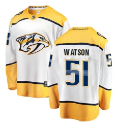 Youth Nashville Predators #51 Austin Watson Fanatics Branded White Away Breakaway NHL Jersey