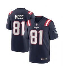 Men's New England Patriots #81 Randy Moss Blue Limited Stitched Jersey