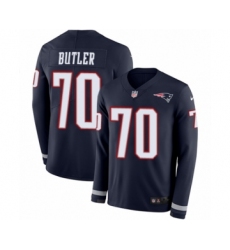 Youth Nike New England Patriots #70 Adam Butler Limited Navy Blue Therma Long Sleeve NFL Jersey