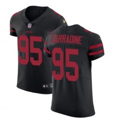 Men's Nike San Francisco 49ers #95 Tank Carradine Black Alternate Vapor Untouchable Elite Player NFL Jersey