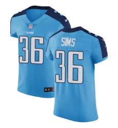 Men's Nike Tennessee Titans #36 LeShaun Sims Light Blue Team Color Vapor Untouchable Elite Player NFL Jersey