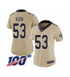 Women's New Orleans Saints #53 A.J. Klein Limited Gold Inverted Legend 100th Season Football Jersey