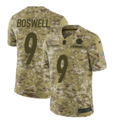 Youth Nike Pittsburgh Steelers #9 Chris Boswell Limited Camo 2018 Salute to Service NFL Jersey